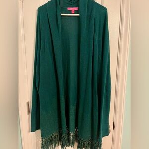 Lilly Pulitzer Green/Sparkle Long Sleeve FringeSize XXL. Great for Christmas.